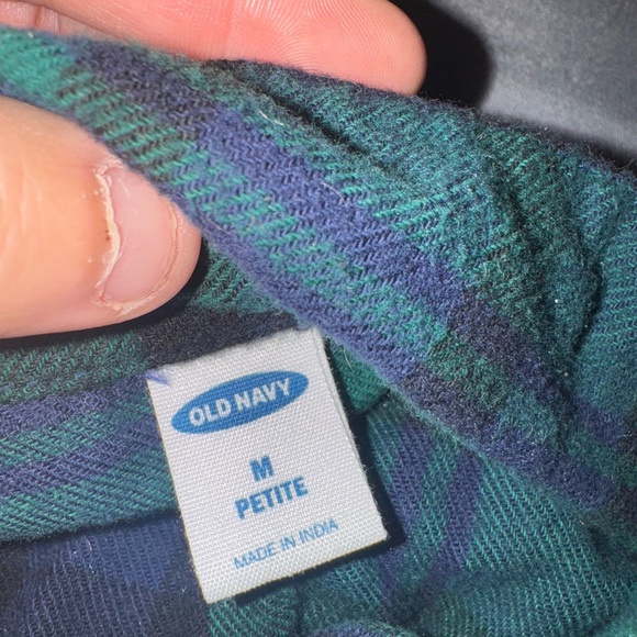 Old Navy Tops - Old Navy Teal and Navy Checkered Top